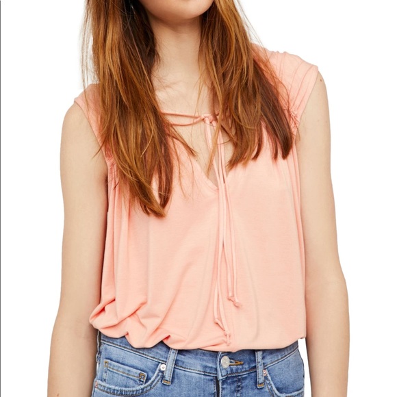 NWOT Free People Convertible Tie front top blouse - Picture 7 of 8